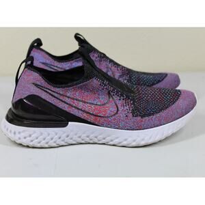 Nike Epic Phantom React Flyknit Women's 8 Running Shoes Black Purple